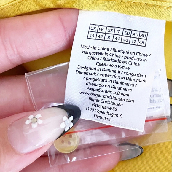 New Remain Birger Christensen Storm Shirt Jacket Yellow Size 8 - Picture 7 of 9